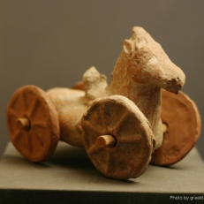ancient horse on wheels from cinquantenaire museum